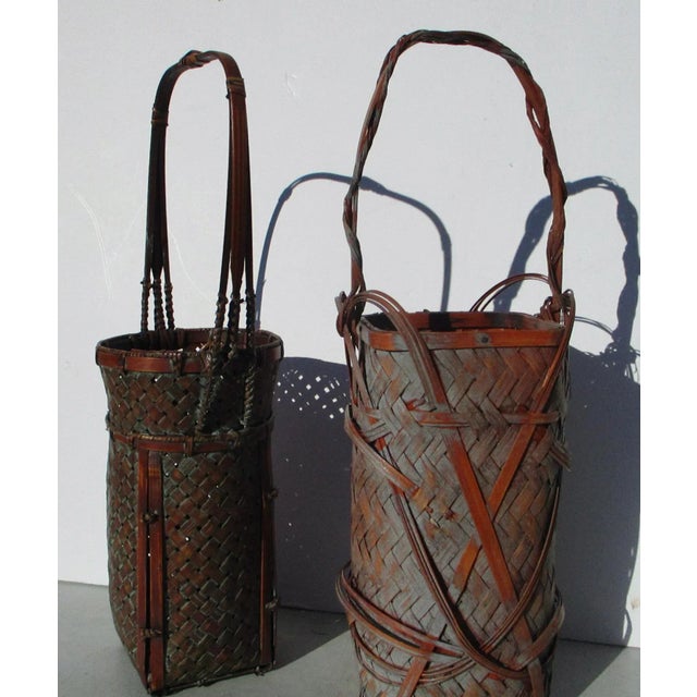 1980s Japanese Floral Ikebana Baskets- Set of 2 For Sale - Image 9 of 11