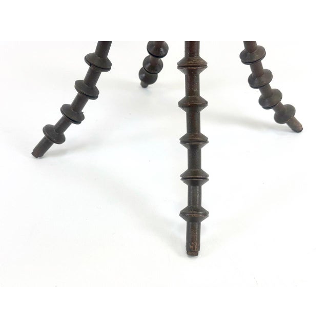 Antique Victorian Folk Art Wood Spool Side Table For Sale - Image 17 of 18