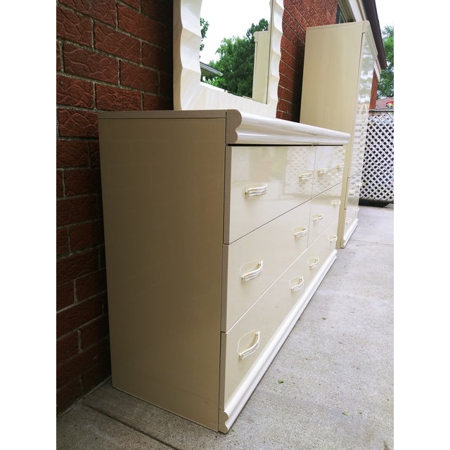 Vintage 1980s 1990s Italian Formica Dresser Mirror Armoire A