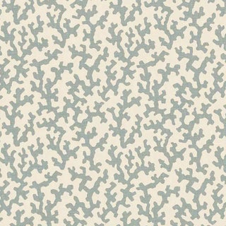 Schumacher X Veere Grenney Folly Fabric in Orpington Blue For Sale