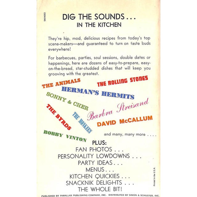 Traditional "Singers & Swingers in the Kitchen: The Scene-Makers Cook Book" 1967 Ashley, Roberta For Sale - Image 3 of 12