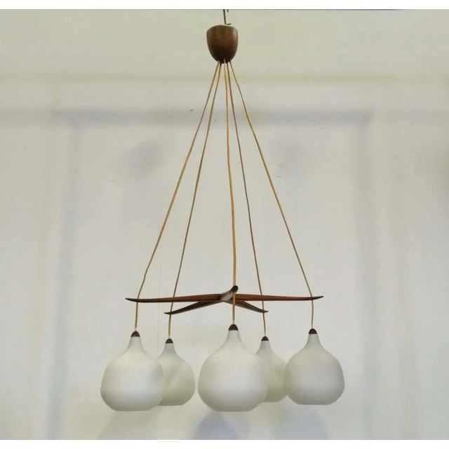 Wood Chandelier from Luxus, 1960s For Sale - Image 7 of 10