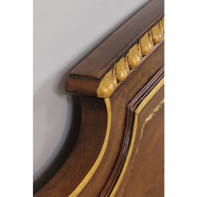 Karges King Size Walnut Gold Gilt Bed Headboard For Sale - Image 14 of 16