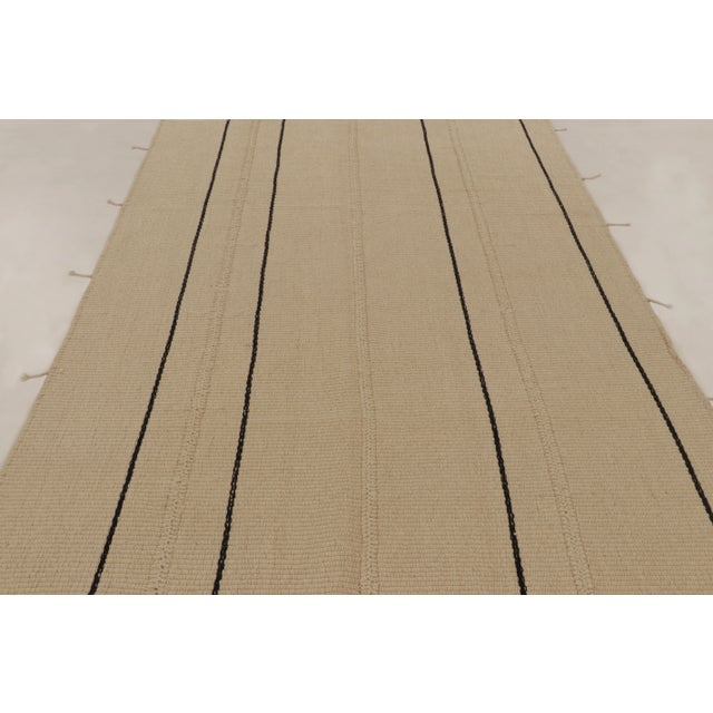 2020s Rug & Kilim Contemporary Rez Kilim Flatweave Rug With Tonal Striped Design For Sale - Image 5 of 11