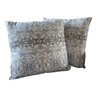 Pair of Ikat Print Pillows For Sale