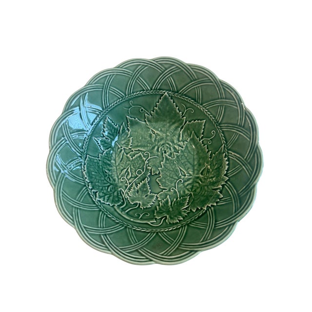 A striking large scale majolica serving bowl by Bordallo Pinheiro, showcasing the maker’s signature mastery of...