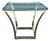 Vintage 1970s Milo Baughman Style Gilt Metal & Glass Top Square Side Table For Sale