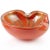 Gorgeous and large, vintage Murano hand blown persimmon orange, gold and aventurine flecks Italian art glass bowl. It is...