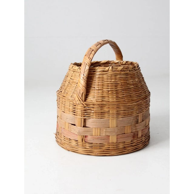 Antique Woven Carrying Basket For Sale - Image 10 of 11