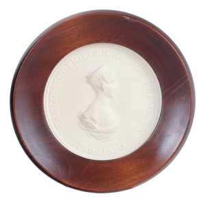 Circular Relief Plaque in Biscuit with Female Portrait from Meissen, 1970s