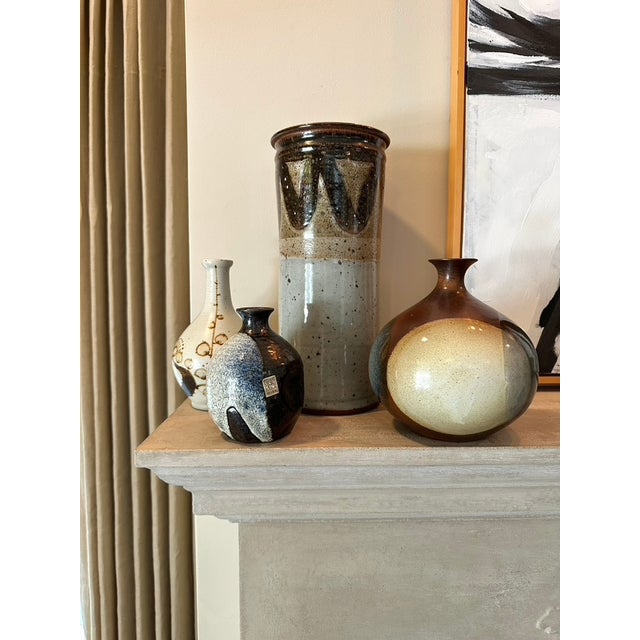 Tall Lidded Stoneware Studio Pottery Jar by Bob Hasselle for Clifton Earthworks Pottery For Sale - Image 15 of 15