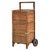 Farmhouse Antique 1910s Woven Splint Wood Rolling Cart Utility Basket / Wheeled Shopping Trolley For Sale - Image 3 of 18