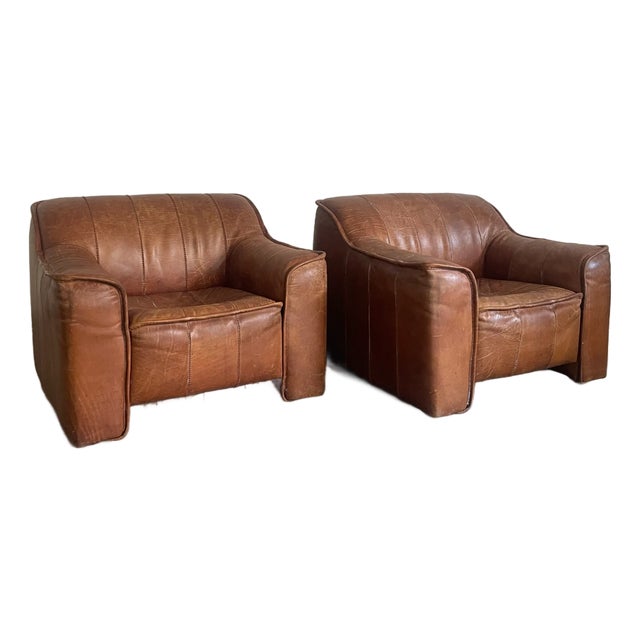 Spanish Leather Armchairs, Valenti, 1960s For Sale