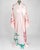 Beautiful vintage silk kimono-style robe featuring a dramatic peacock design with pink cherry blossoms, teal accents, and...