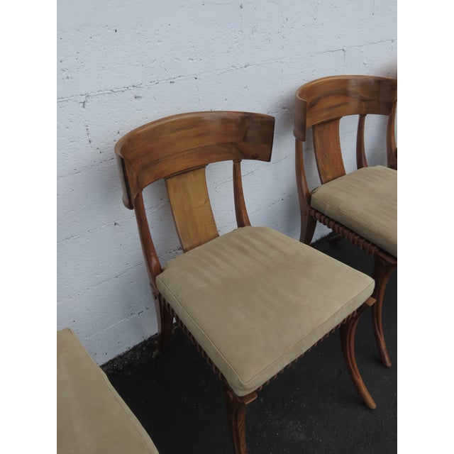Kreiss Klismos Mid Century Modern Dining Chairs Solid Wood Set of Five 6439a For Sale - Image 12 of 18