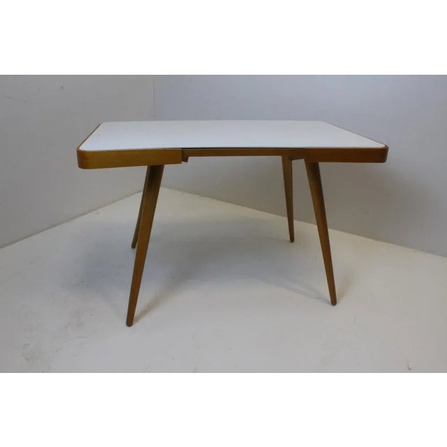 Coffee Table in Beech and Glass, 1960s For Sale - Image 3 of 7