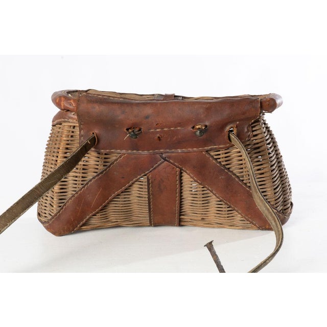 Early 20th Century Fishing Creel Wicker Basket For Sale - Image 6 of 8