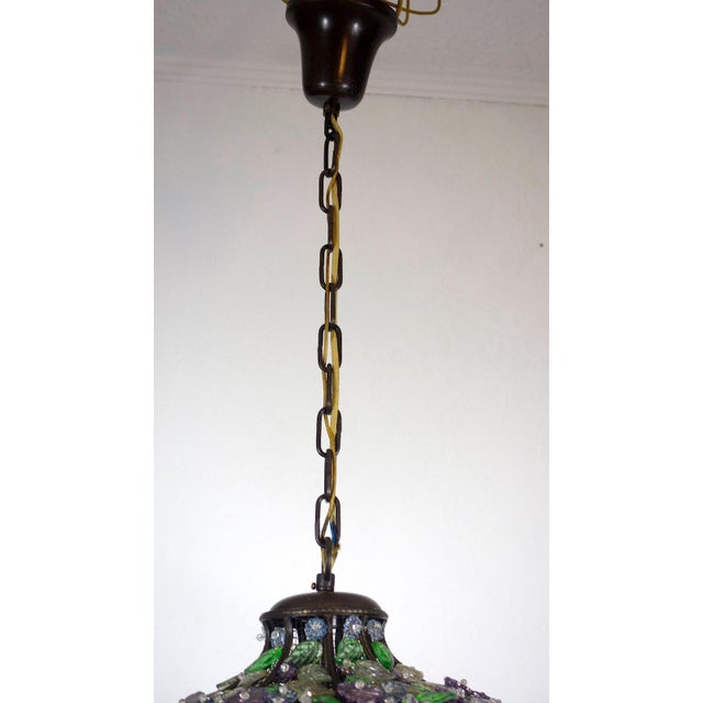 1950s Burnished Brass and Crystal Chandelier from Palwa, 1950s For Sale - Image 5 of 12