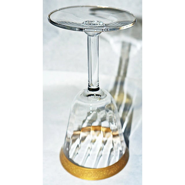 Vintage Gilt Rim Wine Stems- Set of 5 For Sale - Image 4 of 5