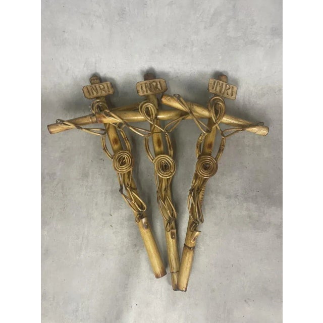 1960s Italian Christ Figure in Rattan, 1960s For Sale - Image 5 of 10