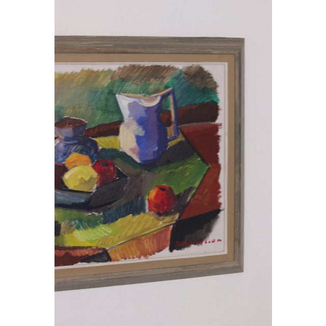 Bror Göransson, Cubic Jug and Fruit, 1950s, Oil on Canvas, Framed For Sale - Image 4 of 18
