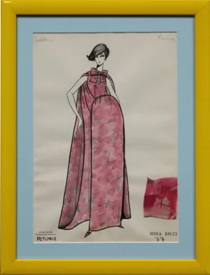 Nina Ricci "Petunia'" 77 Watercolor Fashion Plate