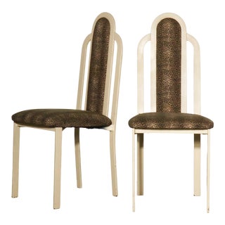 1990s Post Modern Art Deco Leopard Side Chairs - A Pair For Sale