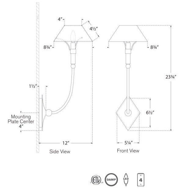 Traditional Thomas O'Brien for Visual Comfort Signature Turlington Large Sconce in Bronze and Hand-Rubbed Antique Brass with Bronze Shade For Sale - Image 3 of 3