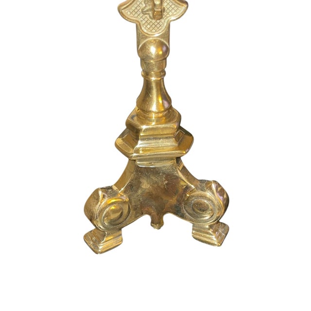 Goldscheider of Vienna Crucifix on Stand, Gilt Brass, Italy, Late 20th Century For Sale - Image 4 of 9