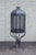 High Quality Vintage Wrought Iron Garden Bird Cage Raised On A Decorative Scrollwork Stand. Hexagonal Form With Wire Mesh...