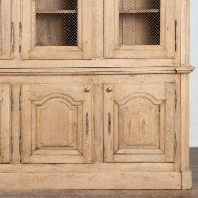Large French Bleached Oak Display Cabinet Bookcase Circa 1890 For Sale - Image 10 of 12