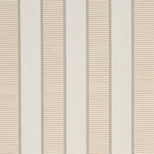 Sample - Schumacher X Timothy Corrigan Ribbon Stripe Fabric in Champagne For Sale