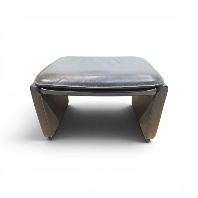 1970s Vintage Swiss Leather Pouf from de Sede, 1970s For Sale - Image 5 of 15