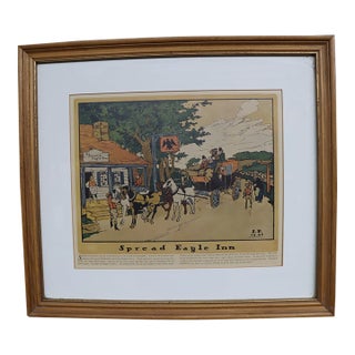 Framed 1908 Spread Eagle Inn Historical Print by Robert Smith Ale Brewing Co. For Sale
