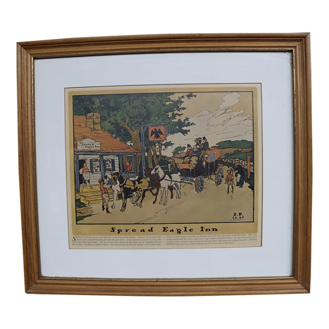 Framed 1908 Spread Eagle Inn Historical Print by Robert Smith Ale Brewing Co. For Sale
