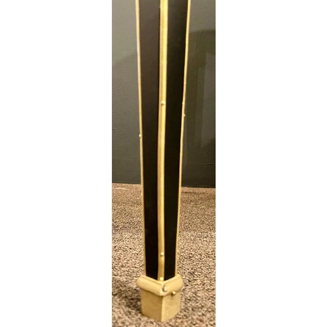 Hollywood Regency Ebony Bouillote or End Tables, Manner Jansen Mirror Tops, Pair For Sale - Image 9 of 13