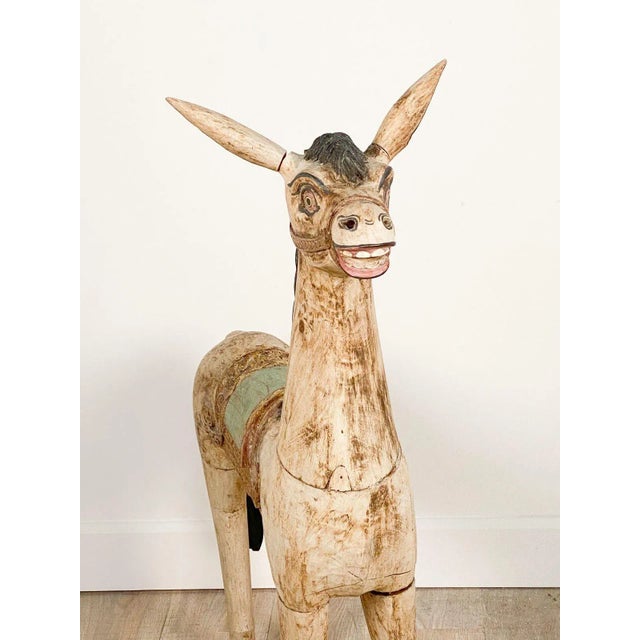 Early 20th Century Large Painted Wood Horse, India For Sale - Image 4 of 12