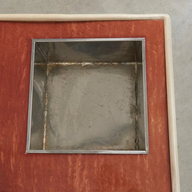 Vintage Leather Coffee Table with Plant Stand, 1970s For Sale - Image 6 of 13