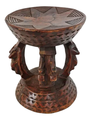 Vintage Carved Wood Tribal Mali Stool