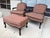 French Country Pair of Fairfield Paisley Fauteuil Chairs With Ottoman For Sale - Image 3 of 18