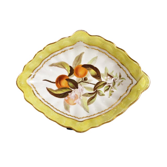 Late 18th Century Late 18th Century Derby Porcelain Yellow-Ground Botanical Dish, "Orange Tree", Pattern 216 For Sale - Image 5 of 7