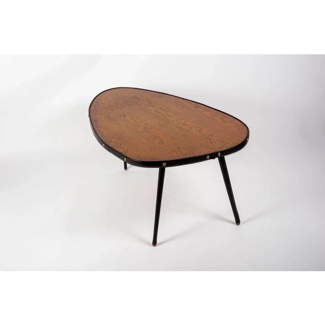 Leather Coffee Table by Jacques Adnet, 1950s For Sale - Image 6 of 10