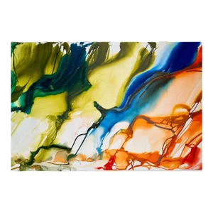 Contemporary Abstract Ink on Paper Painting "L'île" by Martin Reyna