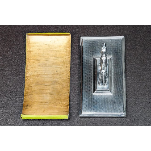 Hunting Theme Dog English Antique Engine Turned Sterling Silver Writing Ink Blotter Desk Office Home Decor For Sale - Image 12 of 14