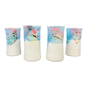 Vintage Pottery Tumblers a Set of 4