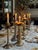 Made in India British Colonial Solid Brass Palm Tree Candle Holders - A Pair For Sale - Image 4 of 12
