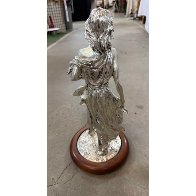 Marcello Giorgio Silver Laminate Maiden Figurine With Kindling Large 16in Tall Please note that this is the large issue....