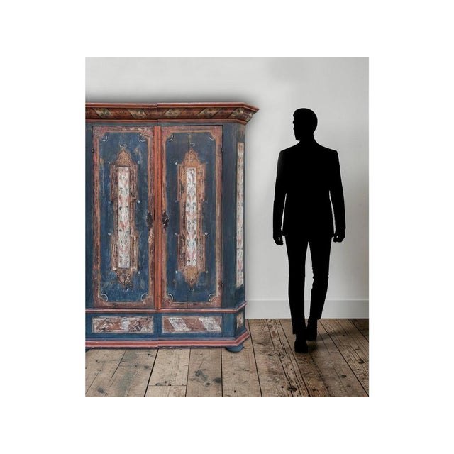 Alpine Blue Painted Wardrobe, 1817 For Sale - Image 18 of 18