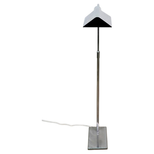 Metal Mid-Century Chrome Swing Arm Pharmacy Task Floor Lamp by Koch & Lowy (Omi) For Sale - Image 7 of 10