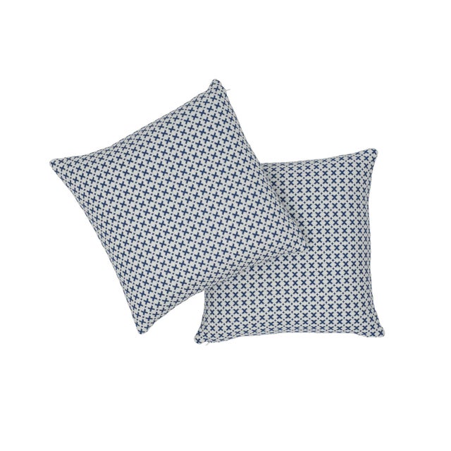 Schumacher Contemporary Schumacher Elias Pillow in Blue & Ivory For Sale - Image 4 of 8